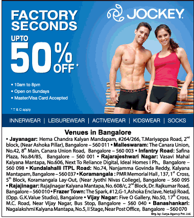 Jockey Inner Wear Factory Seconds Upto 50% Off 