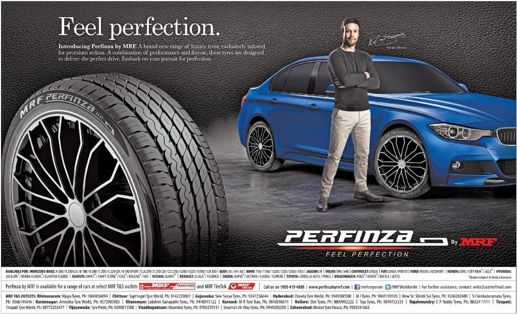 MRF Perfinza Feel Perfection Introducing Perfinza By MRF A Brand New Range Of Luxury Tyres Exclusively Tailored For Premium Sedans A Combination Of Perforamance And Finese 