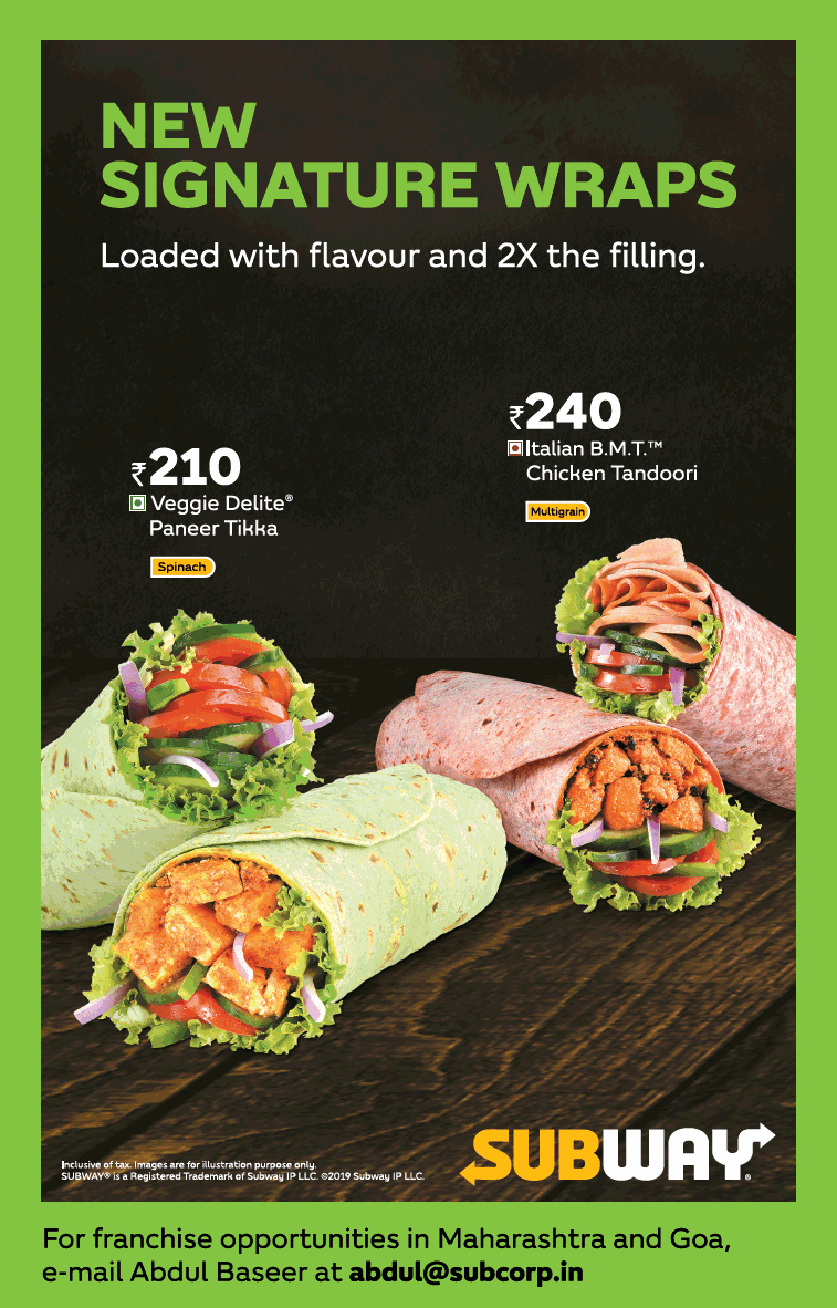 Subway New Signature Wraps Loaded With Flavour 