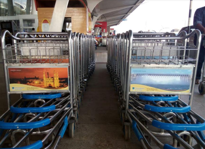 Luggage Trolley Advertising At Chennai Airport