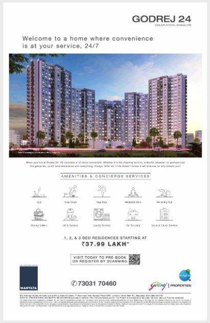 Full page advertisement in Times of India Bangalore for Godrej ...