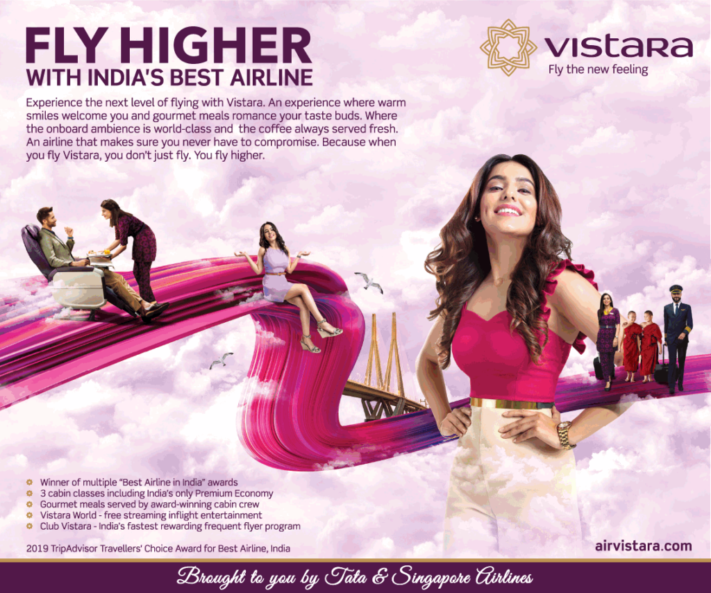 Times Of India Mumbai Advertisement For Vistara Airlines