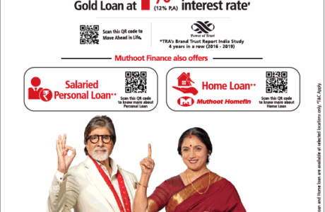 Times Of India Delhi Advertisement For Muthoot Finance