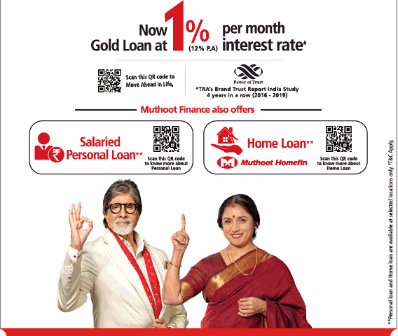 Times Of India Delhi Advertisement For Muthoot Finance