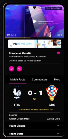 In App Banners Ad For Fifa World Cup