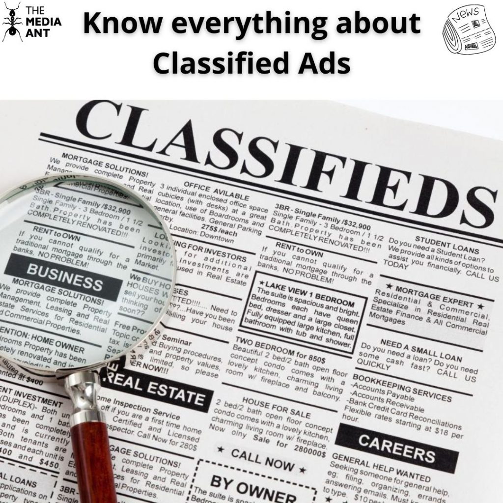 Examples Of Classified Advertising Archives The Media Ant