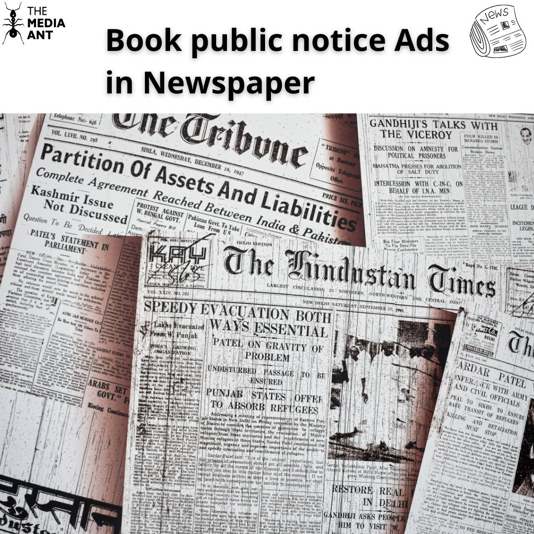 Book Public Notice Ads in Newspapers