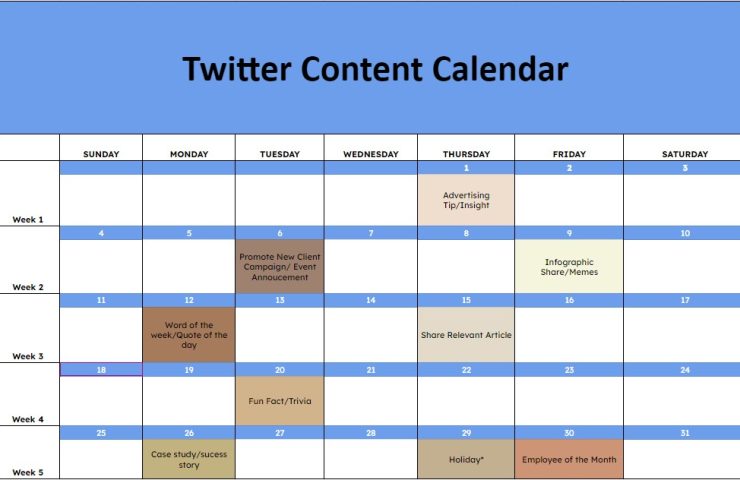 Twitter Content Calendar