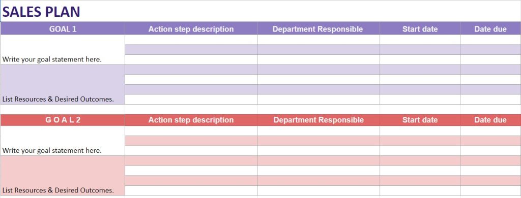 Download Sales Plan Template