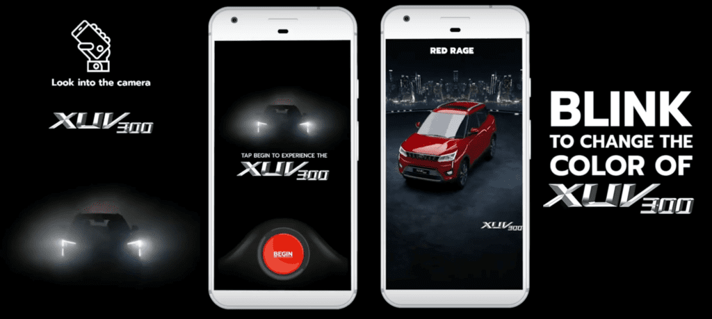 Automobile Advertising Campaigns - Mahindra Xuv300 Augmented Reality Filter. Blink To Change The Color Of Xuv300.