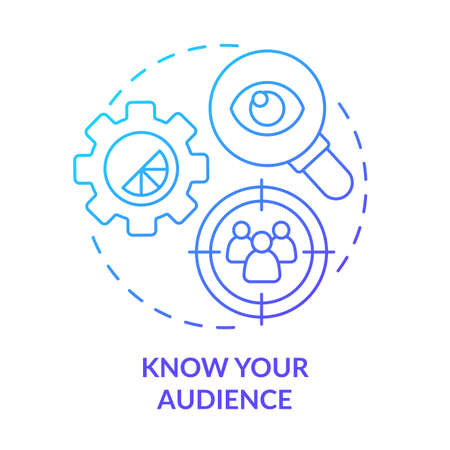 183021177 Know Your Audience Blue Gradient Concept Icon Targeted Visual Content Graphic Design Rules Abstract